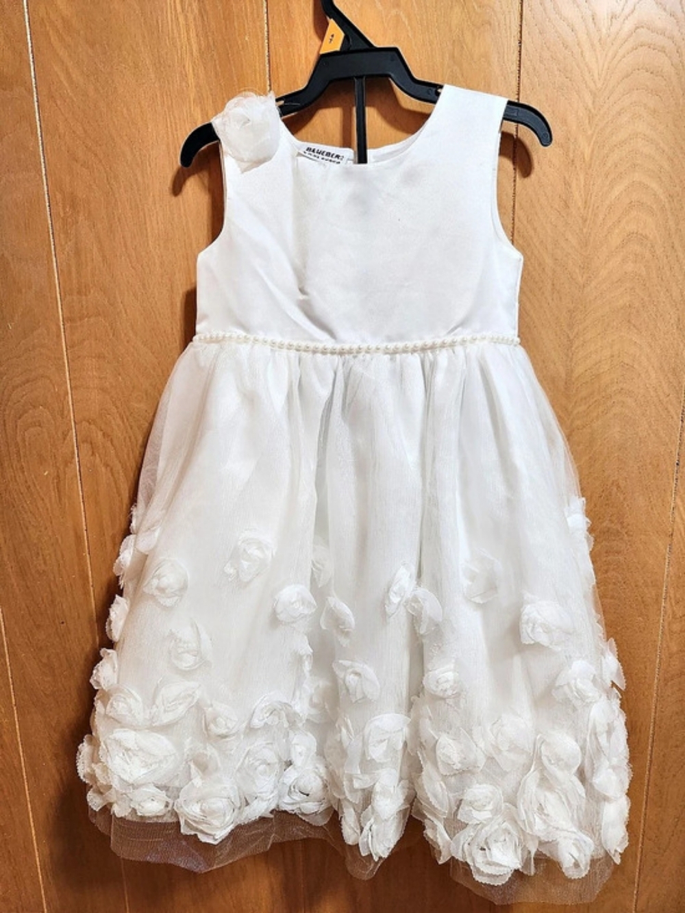 Blueberi Boulevard Girls White Floral Formal Dress size 4T